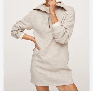 Mango Beige Long Sleeve Sweater Dress BNWT
